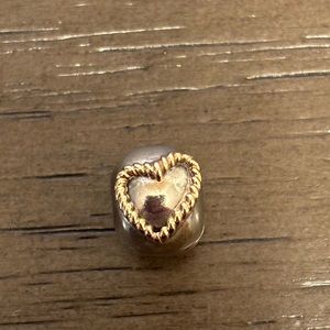 14k Gold & Silver Retired Pandora Heart Clip